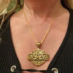 Harley-Davidson Gold Pendant Necklace